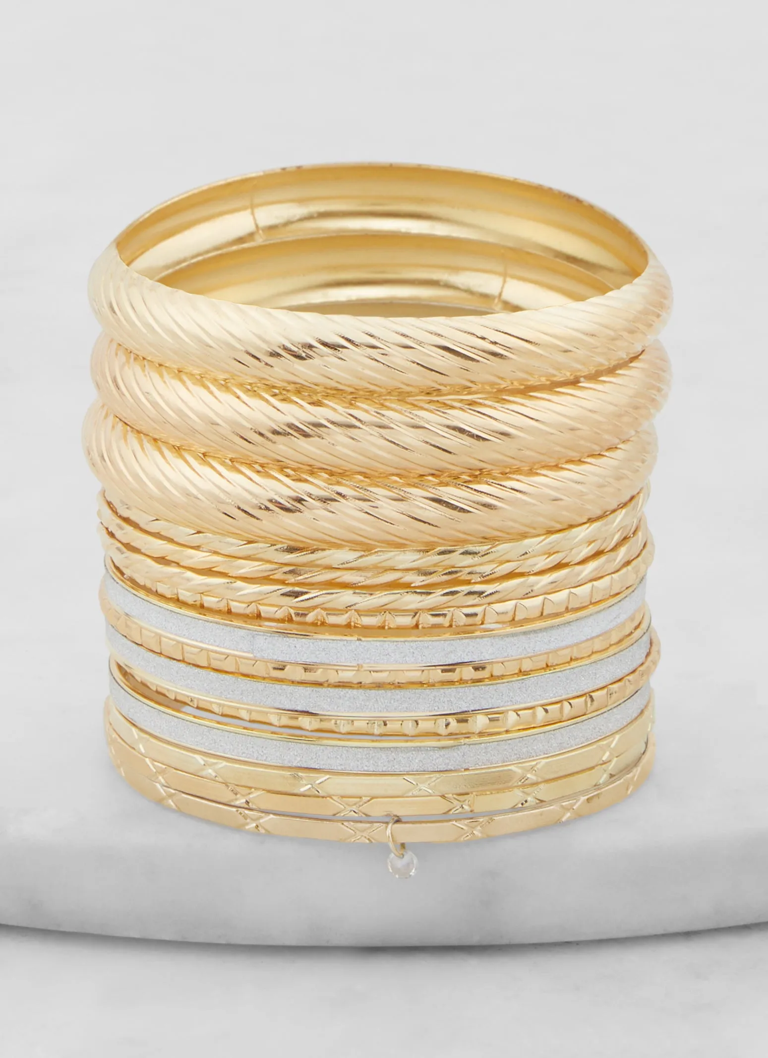 Assorted Glitter Metallic Bangles Set of 14 sold by Rainbow product image thumbnail 2