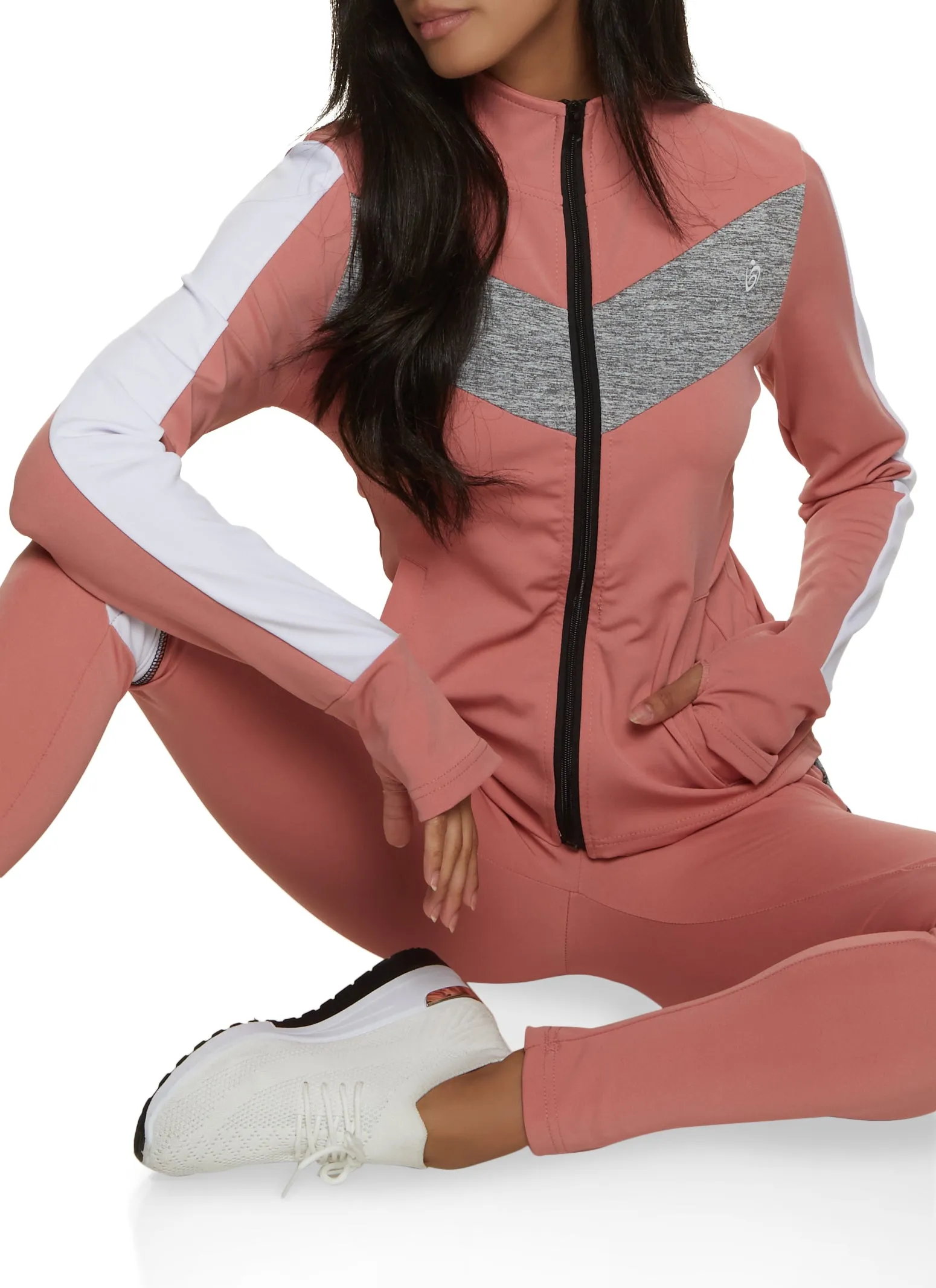 Chevron Zip Front Active Track Jacket sold by Rainbow