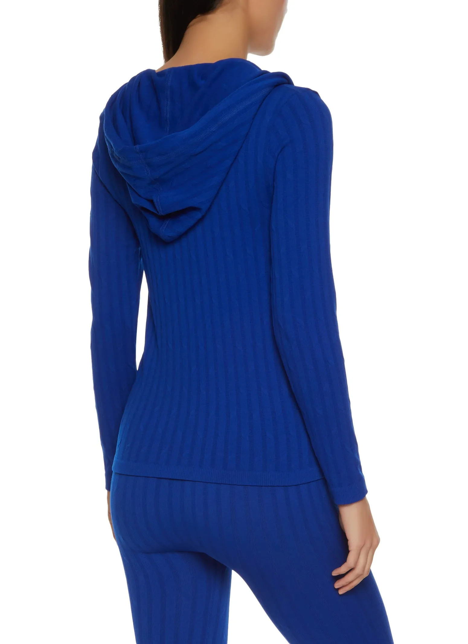 Seamless Ribbed Zip Front Hoodie sold by Rainbow product image thumbnail 3
