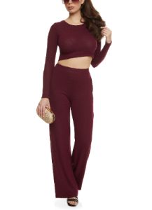 Brushed Knit Crew Neck Crop Top sold by Rainbow