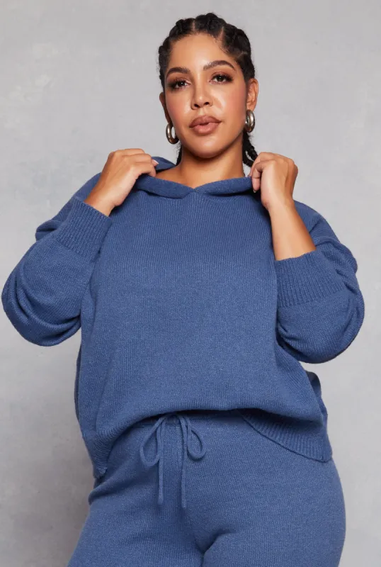 Plus Size Brushed Knit Pullover Hoodie sold by Rainbow