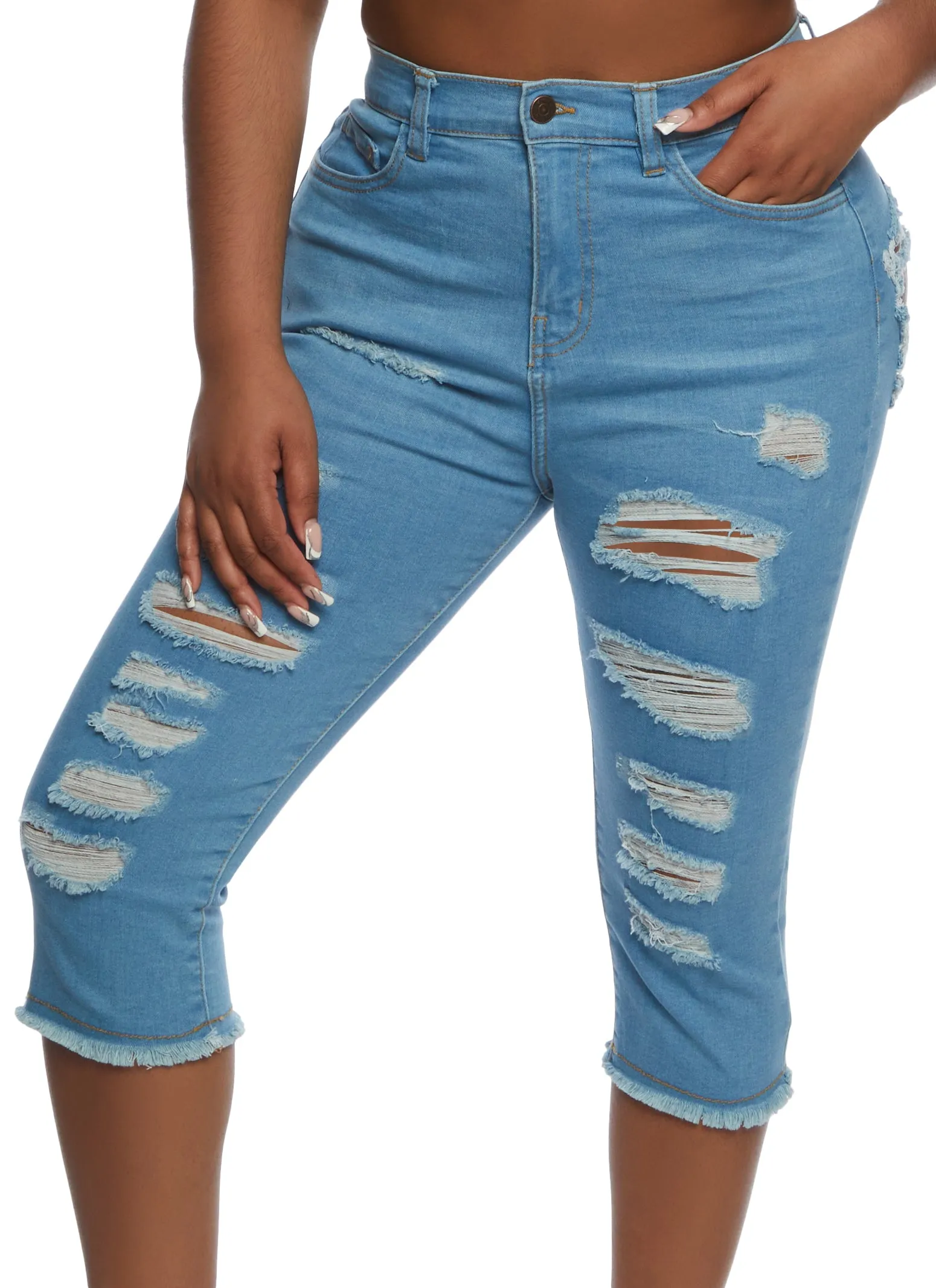 Highway Distressed Capri Jeans sold by Rainbow product image thumbnail 2