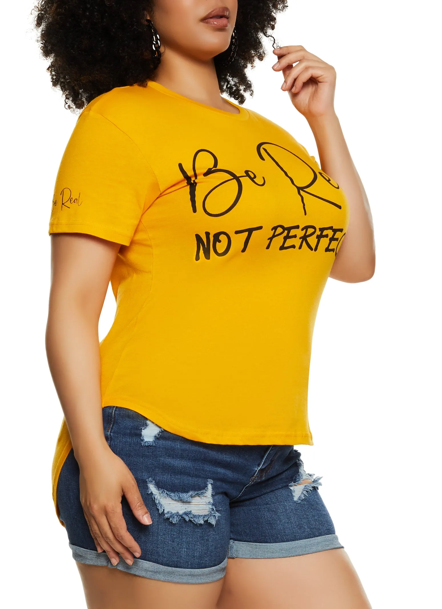 Plus Size Be Real Not Perfect Graphic T Shirt sold by Rainbow product image thumbnail 2
