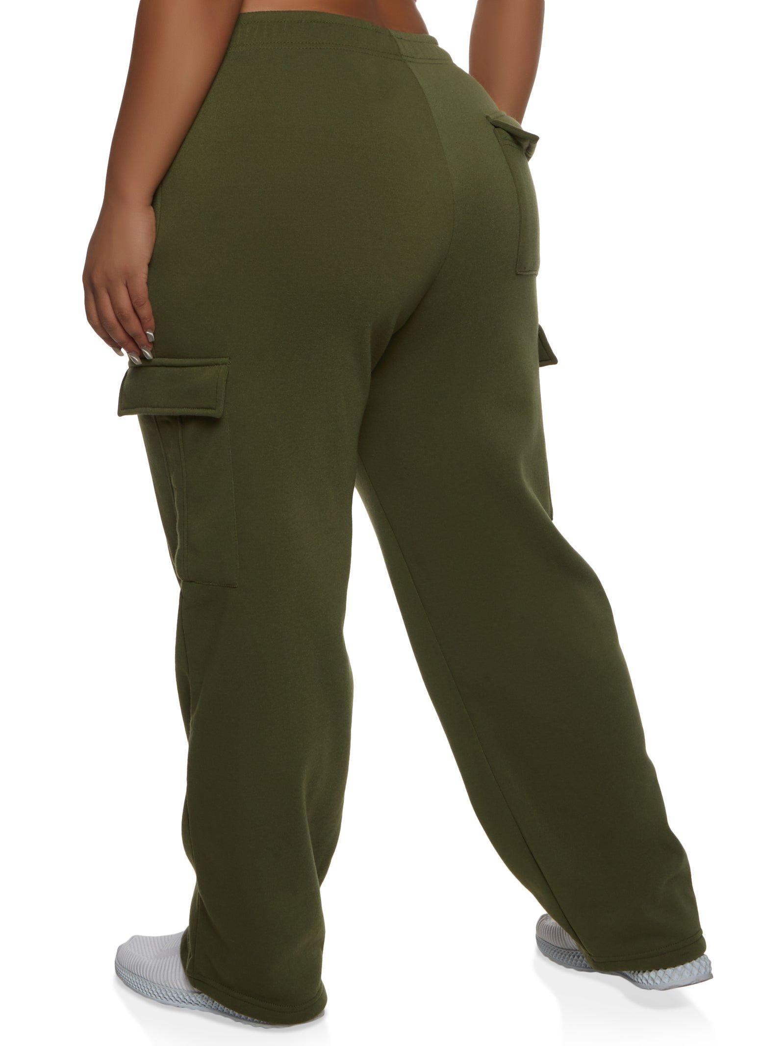 Plus Size Cargo Pocket Straight Leg Sweatpants sold by Rainbow product image thumbnail 2