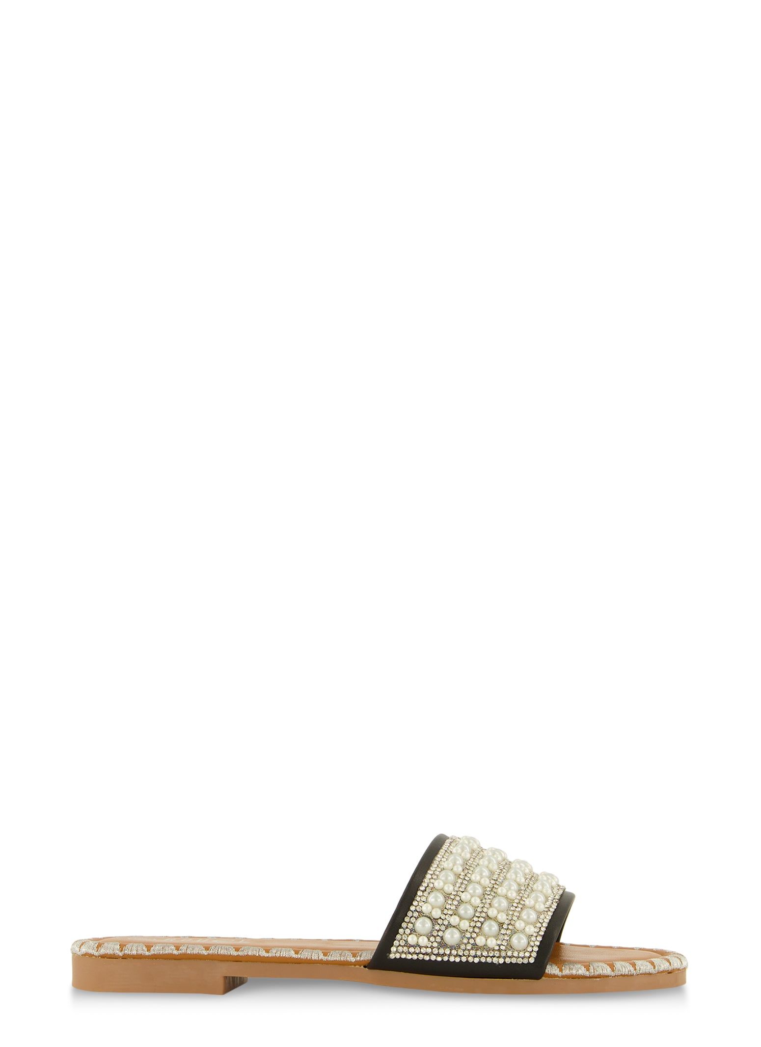 Faux Pearl Rhinestone Band Slide Sandals sold by Rainbow product image thumbnail 2