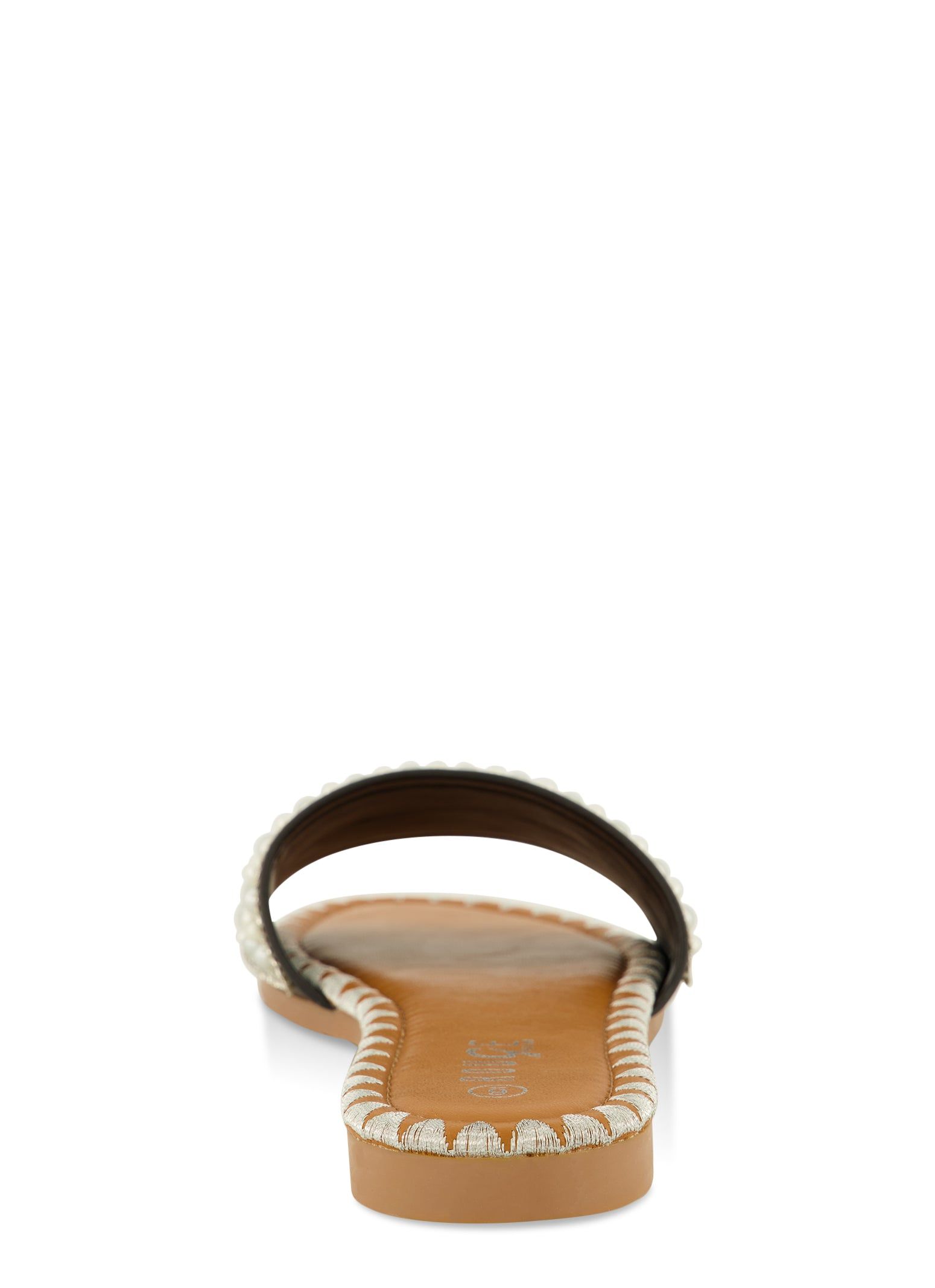 Faux Pearl Rhinestone Band Slide Sandals sold by Rainbow product image thumbnail 3