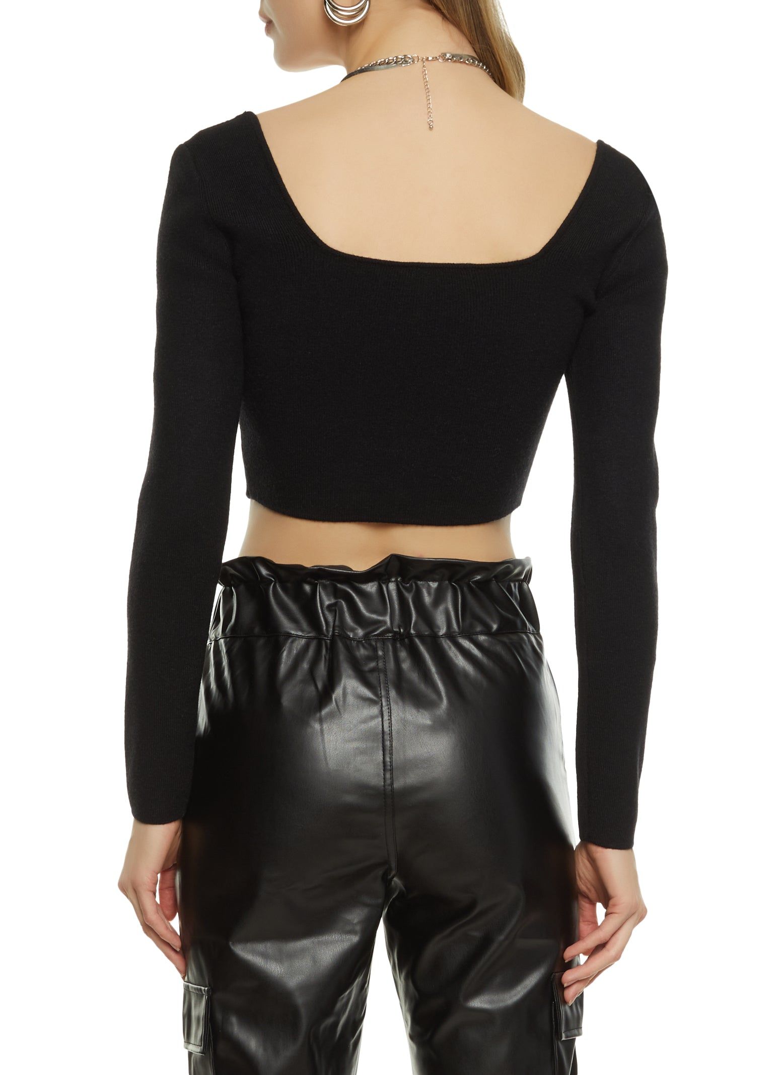 Ribbed Long Sleeve Corset Top sold by Rainbow product image thumbnail 2