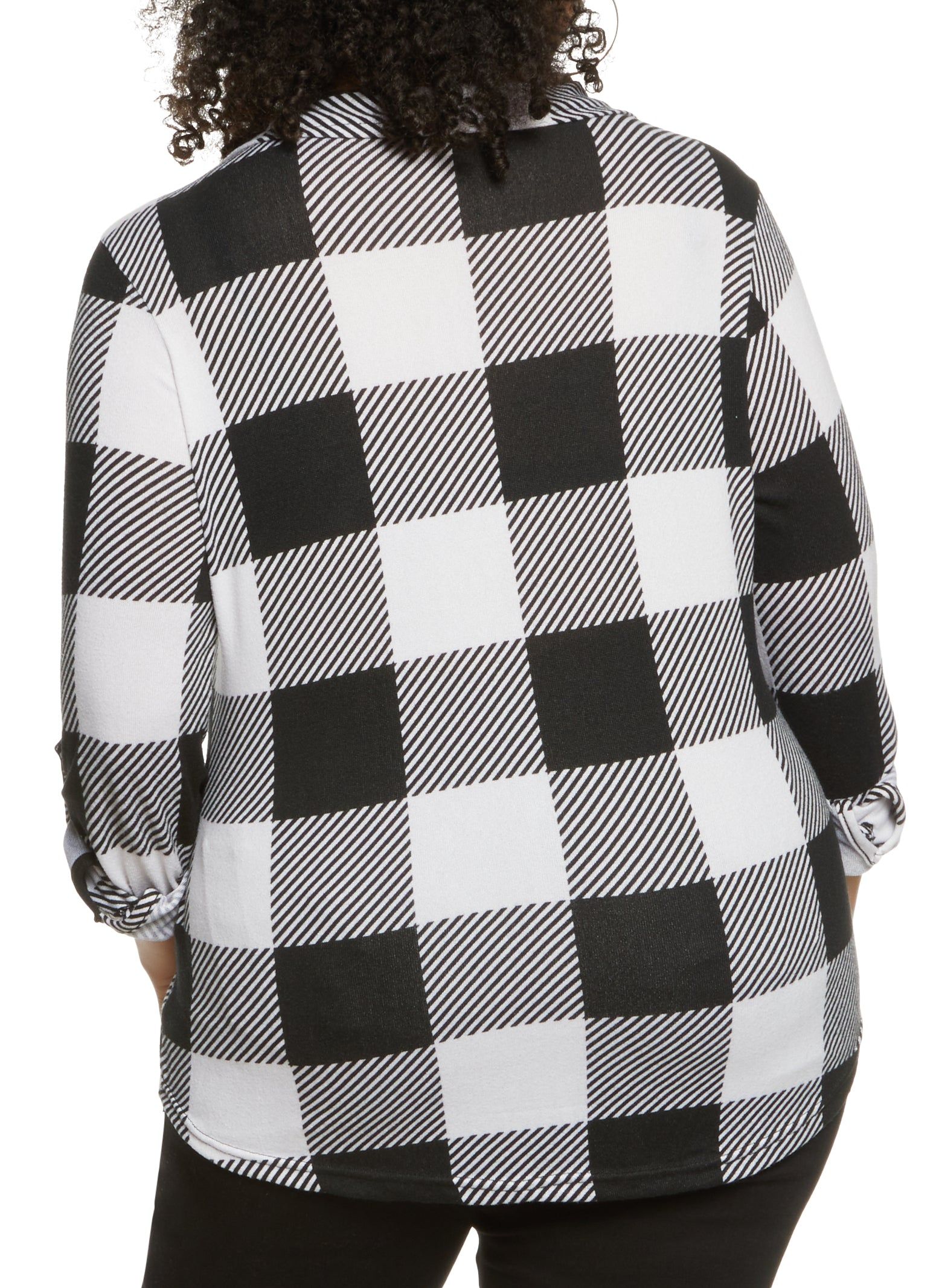Plus Size Buffalo Plaid Half Zip Top sold by Rainbow product image thumbnail 2