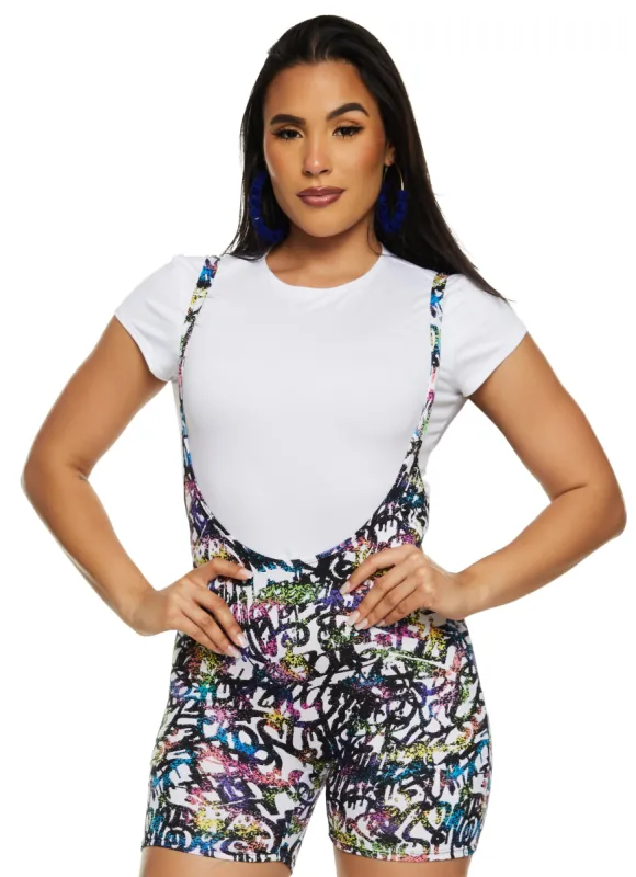 Patterned Suspender Shorts with Tee sold by Rainbow