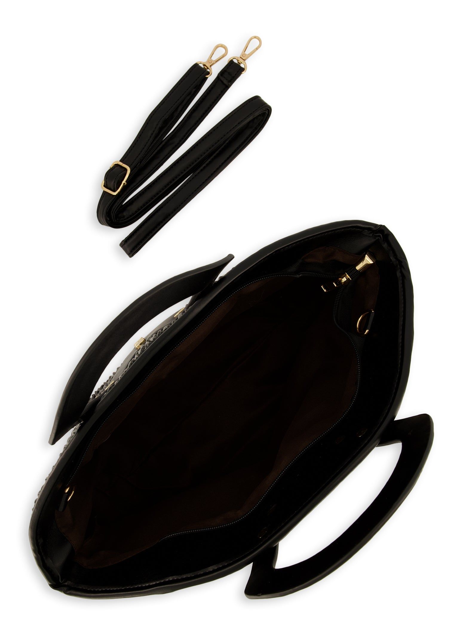 Textured Faux Leather Chain Link Handbag sold by Rainbow product image thumbnail 5