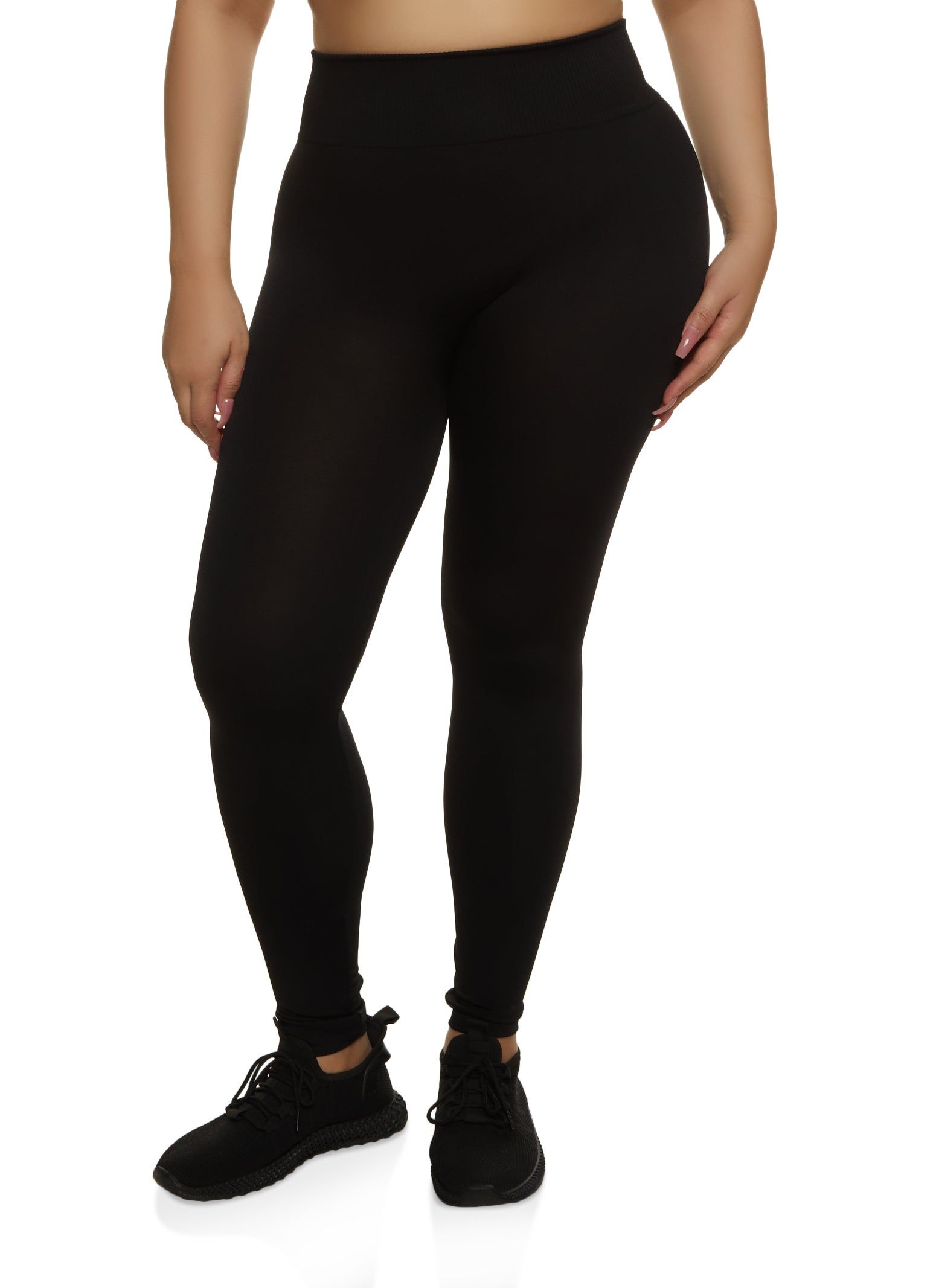 Plus Size High Waist Knit Leggings sold by Rainbow