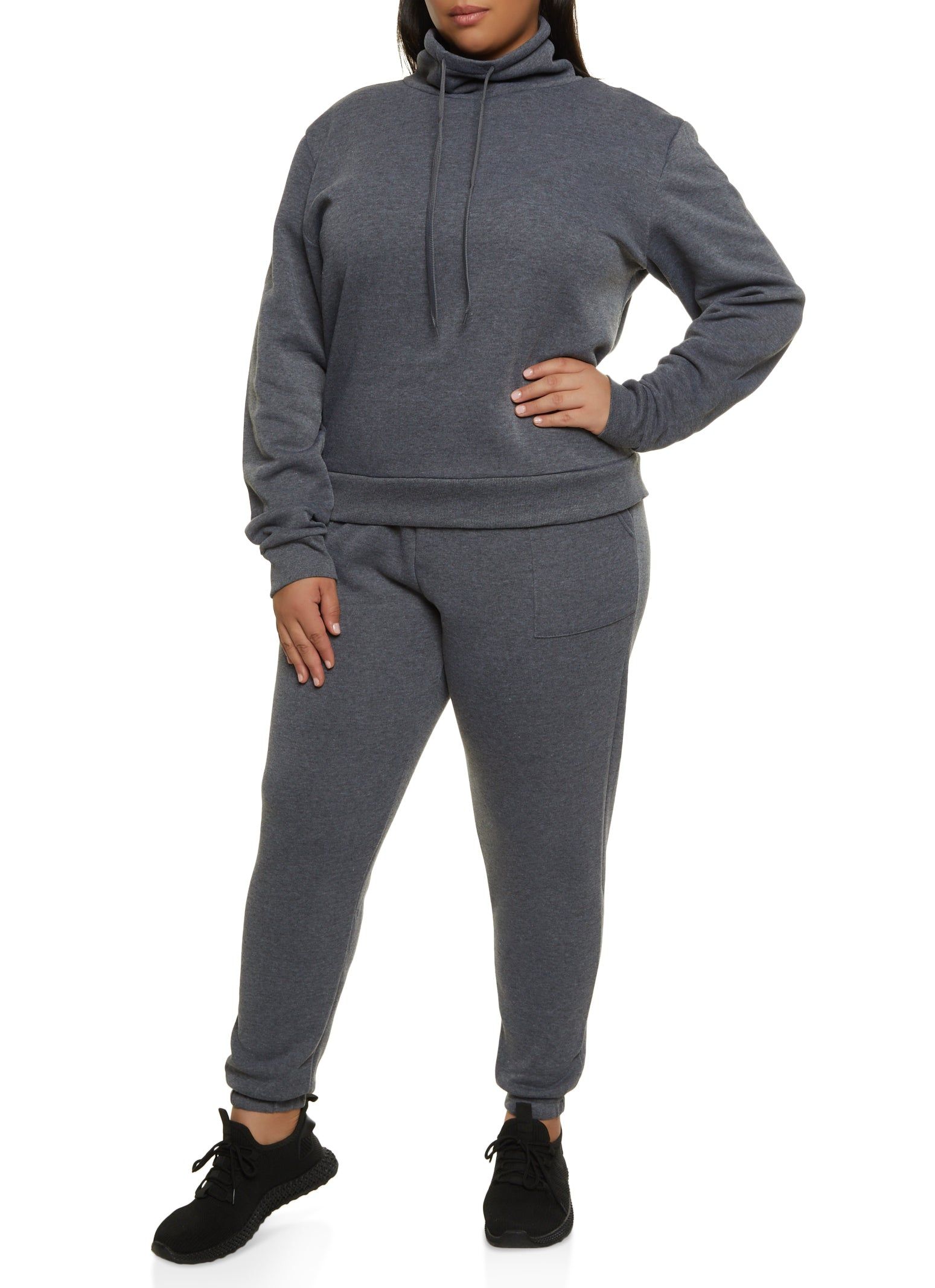 Plus Size Fleece Funnel Neck Sweatshirt sold by Rainbow product image thumbnail 2