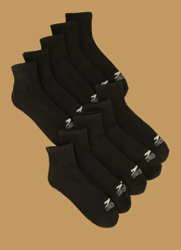 Mens Cushioned Quarter Socks 10 Pack sold by Rainbow