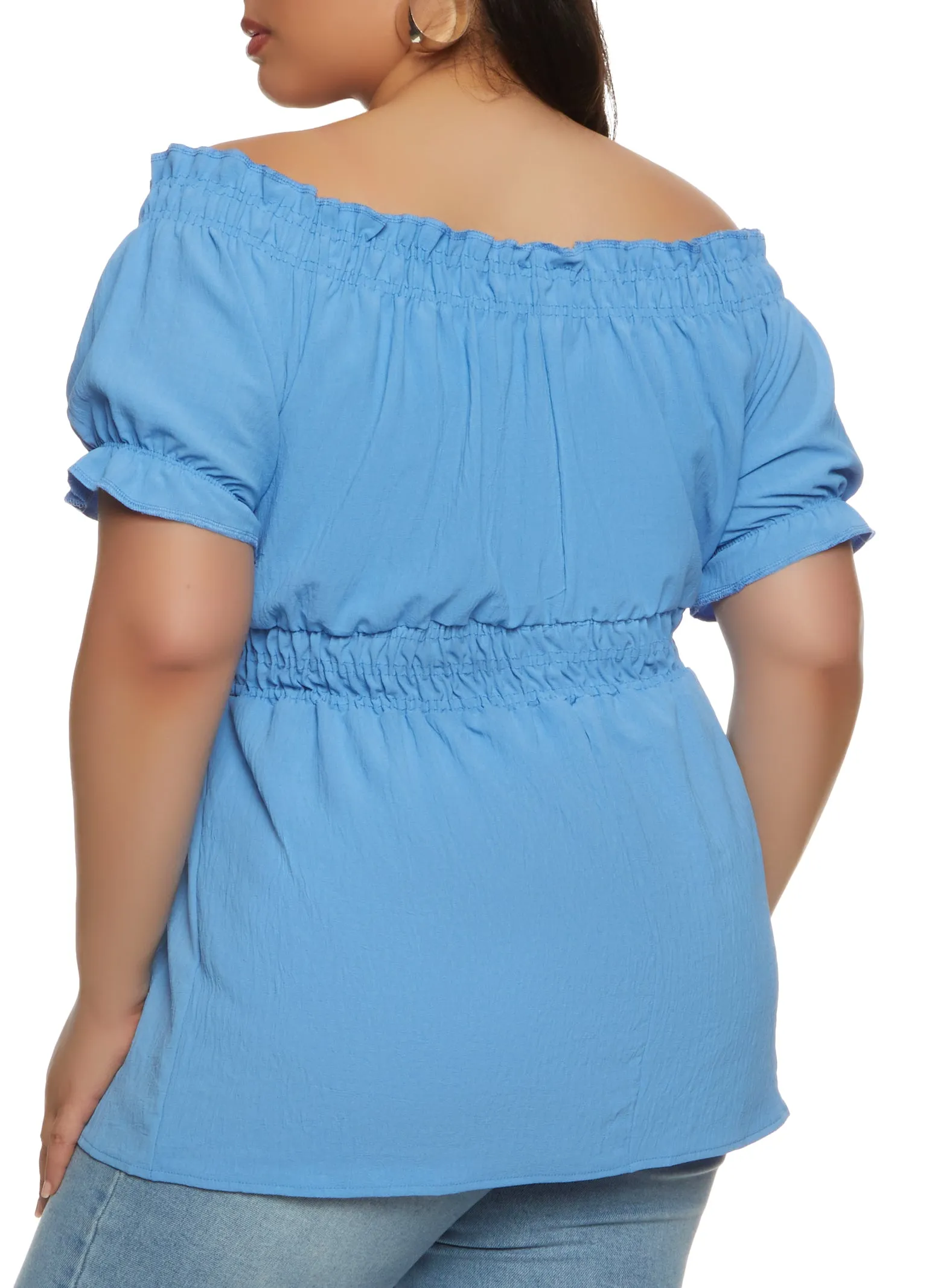 Plus Size Gauze Knit Off the Shoulder Blouse sold by Rainbow product image thumbnail 2