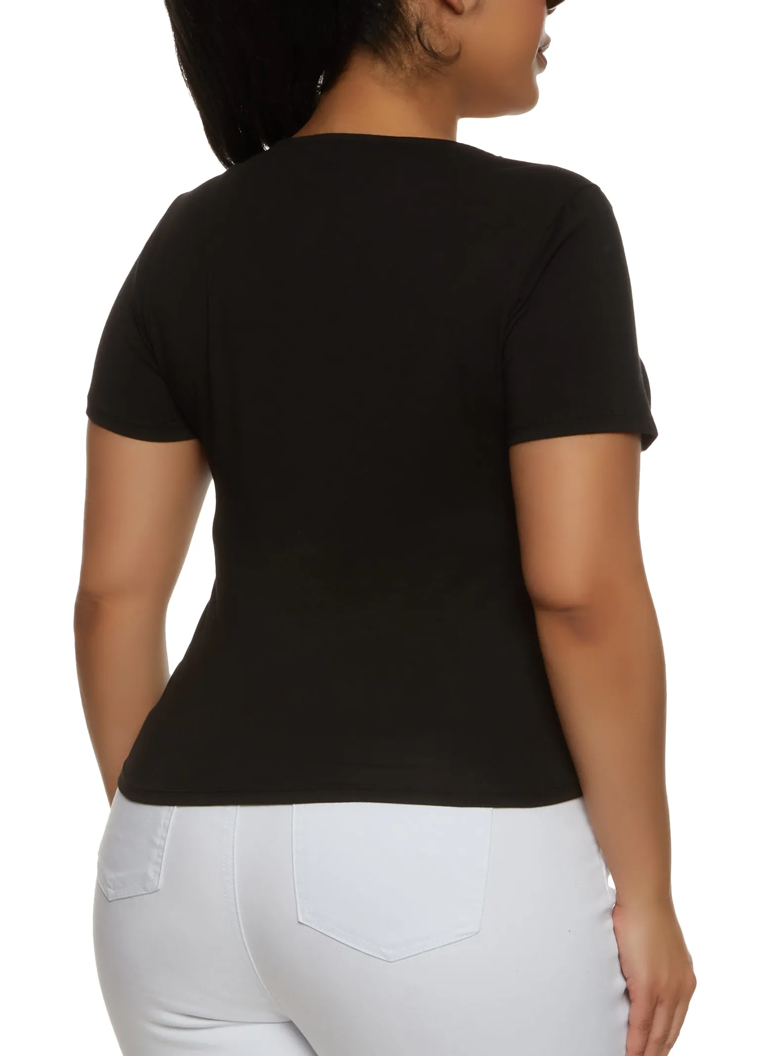 Plus Size Basic Square Neck Tee sold by Rainbow product image thumbnail 2