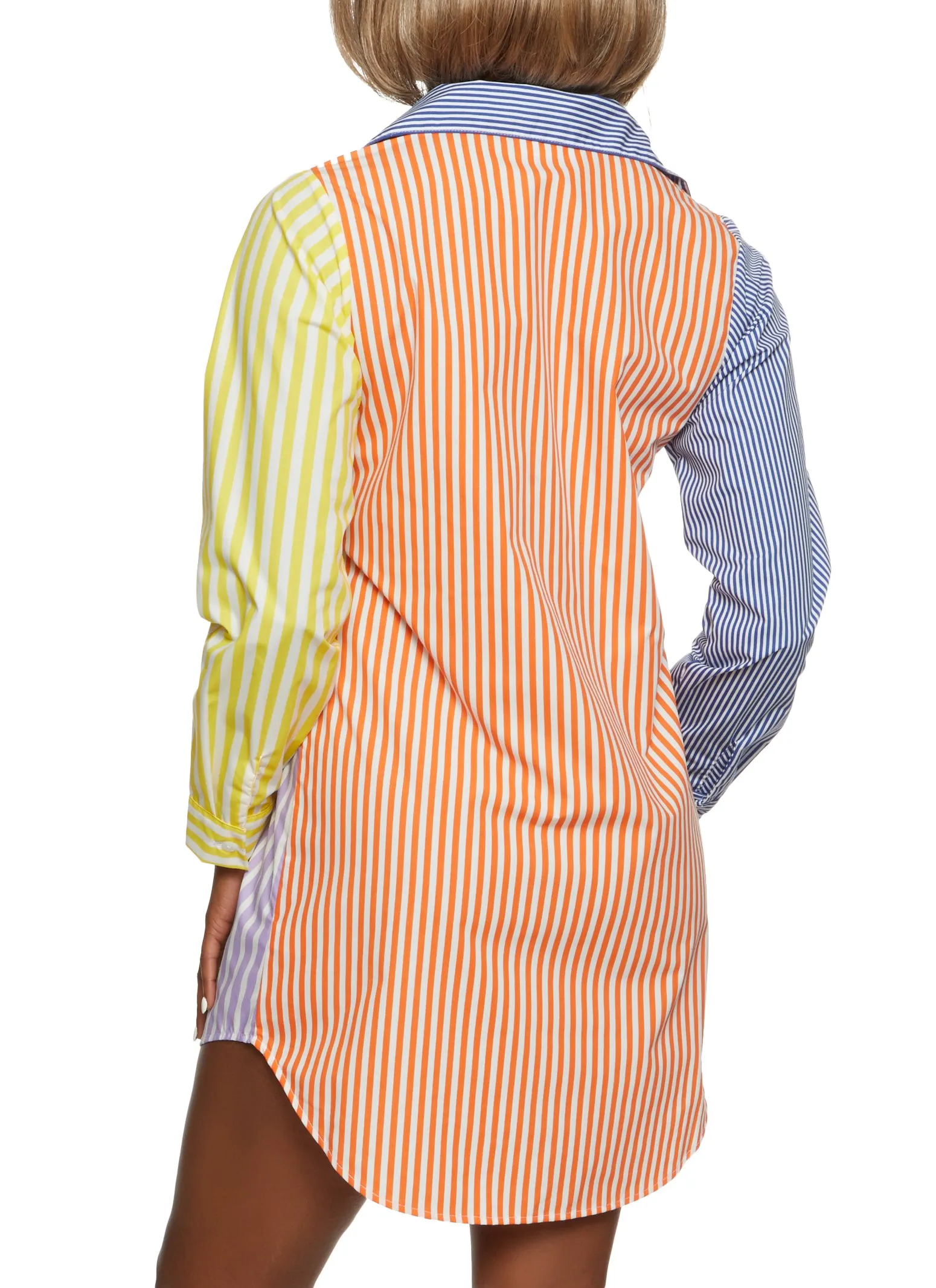 Color Block Stripe Shirt Dress sold by Rainbow product image thumbnail 3