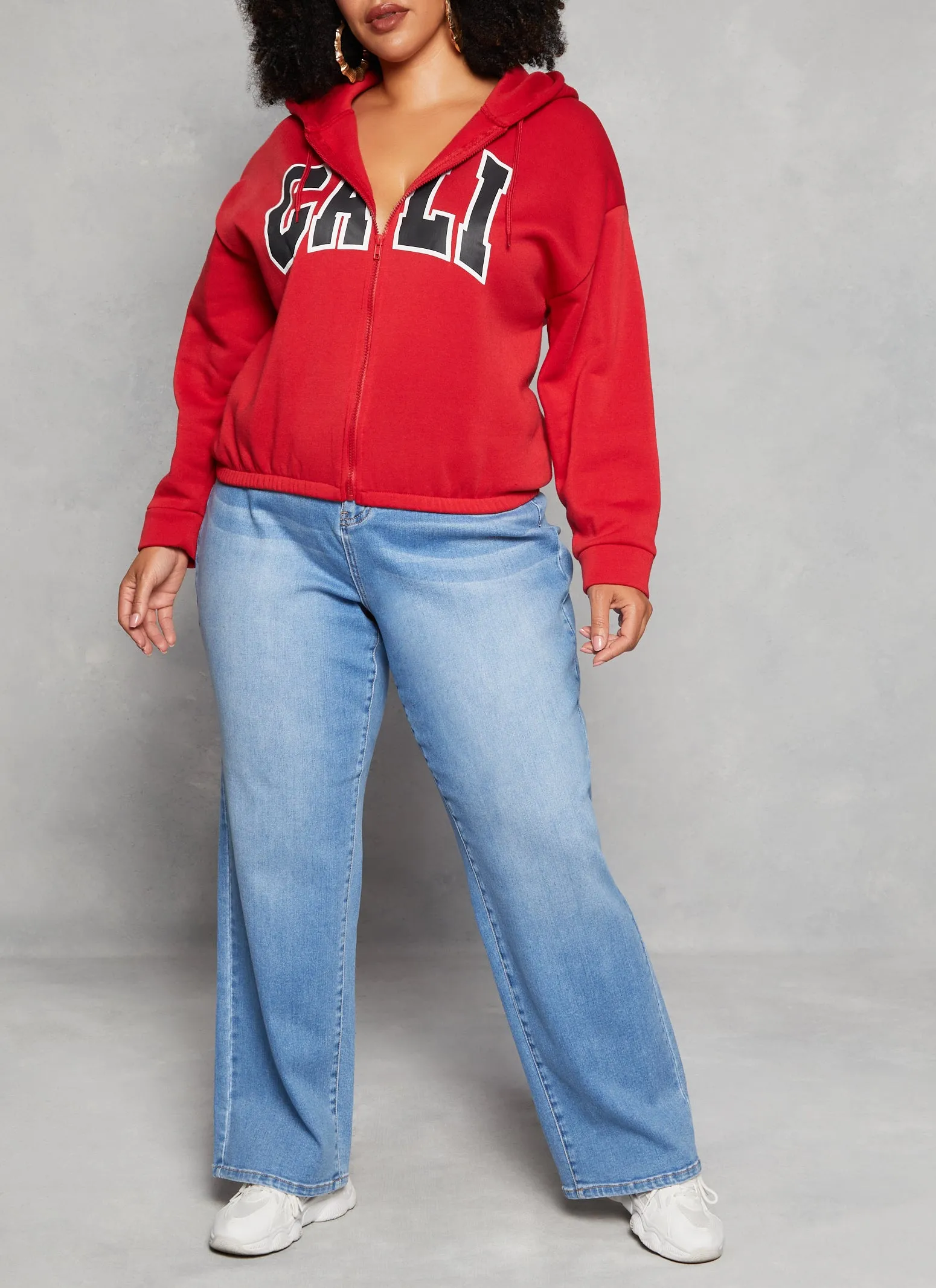 Plus Size Fleece Graphic Zip Front Hoodie sold by Rainbow product image thumbnail 2