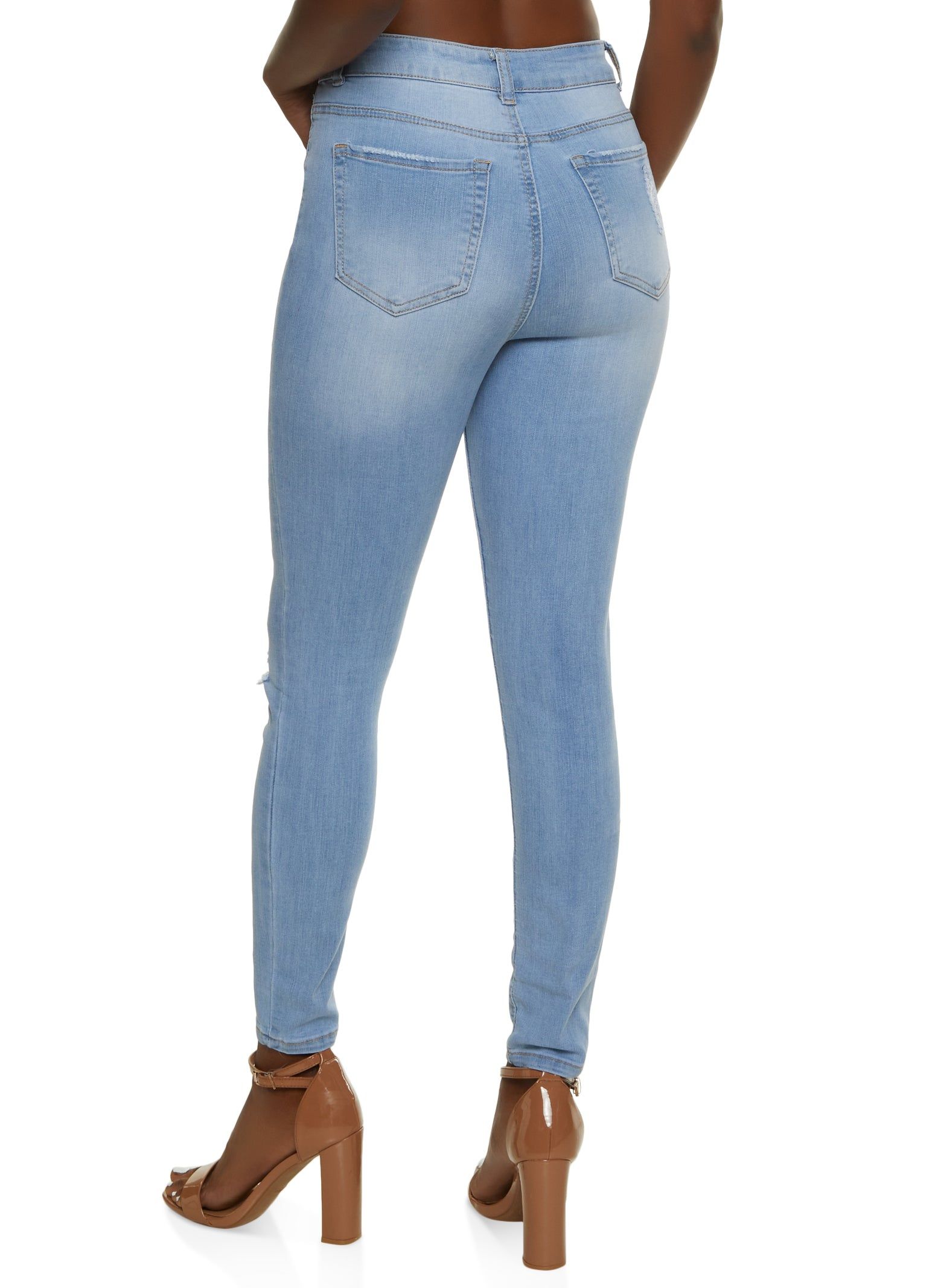 WAX Distressed High Waist Cropped Skinny Jeans sold by Rainbow product image thumbnail 2