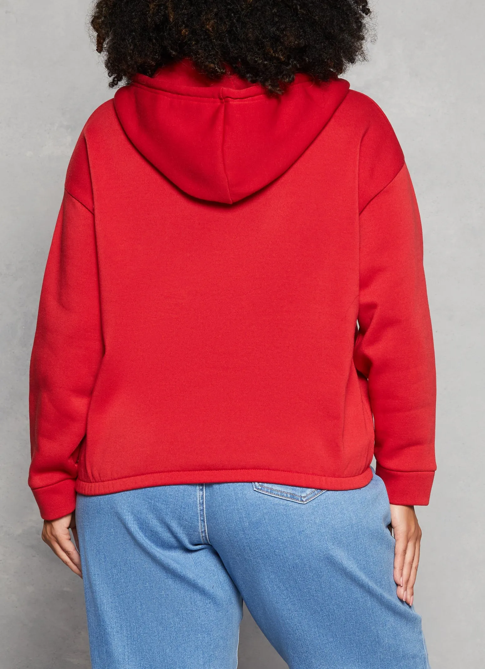 Plus Size Fleece Graphic Zip Front Hoodie sold by Rainbow product image thumbnail 3