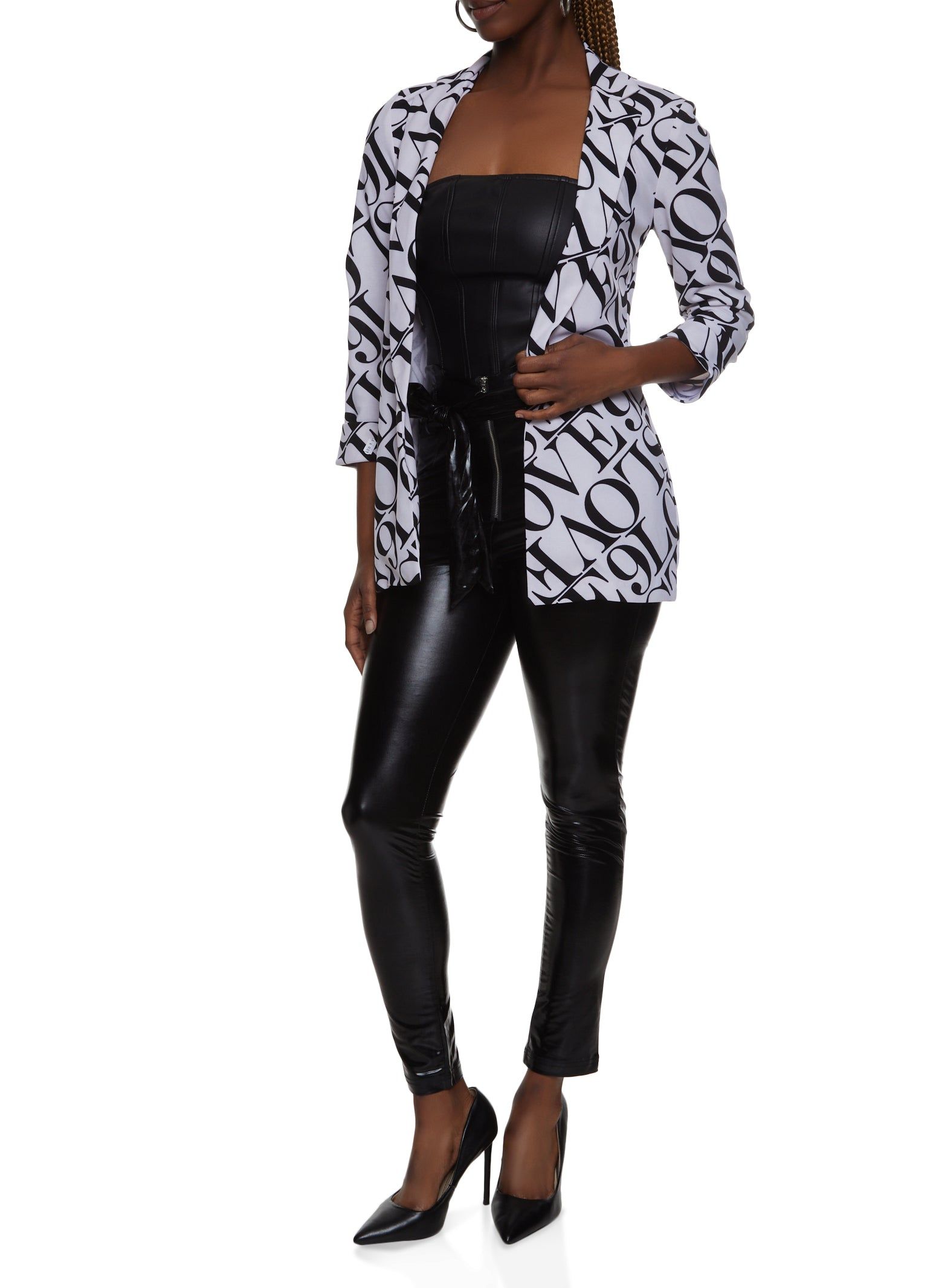 Faux Leather Paper Bag Waist Pants sold by Rainbow product image thumbnail 2