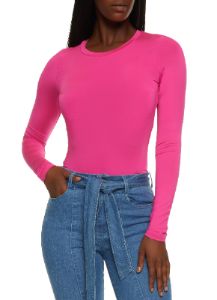 Basic Solid Crew Neck Bodysuit sold by Rainbow