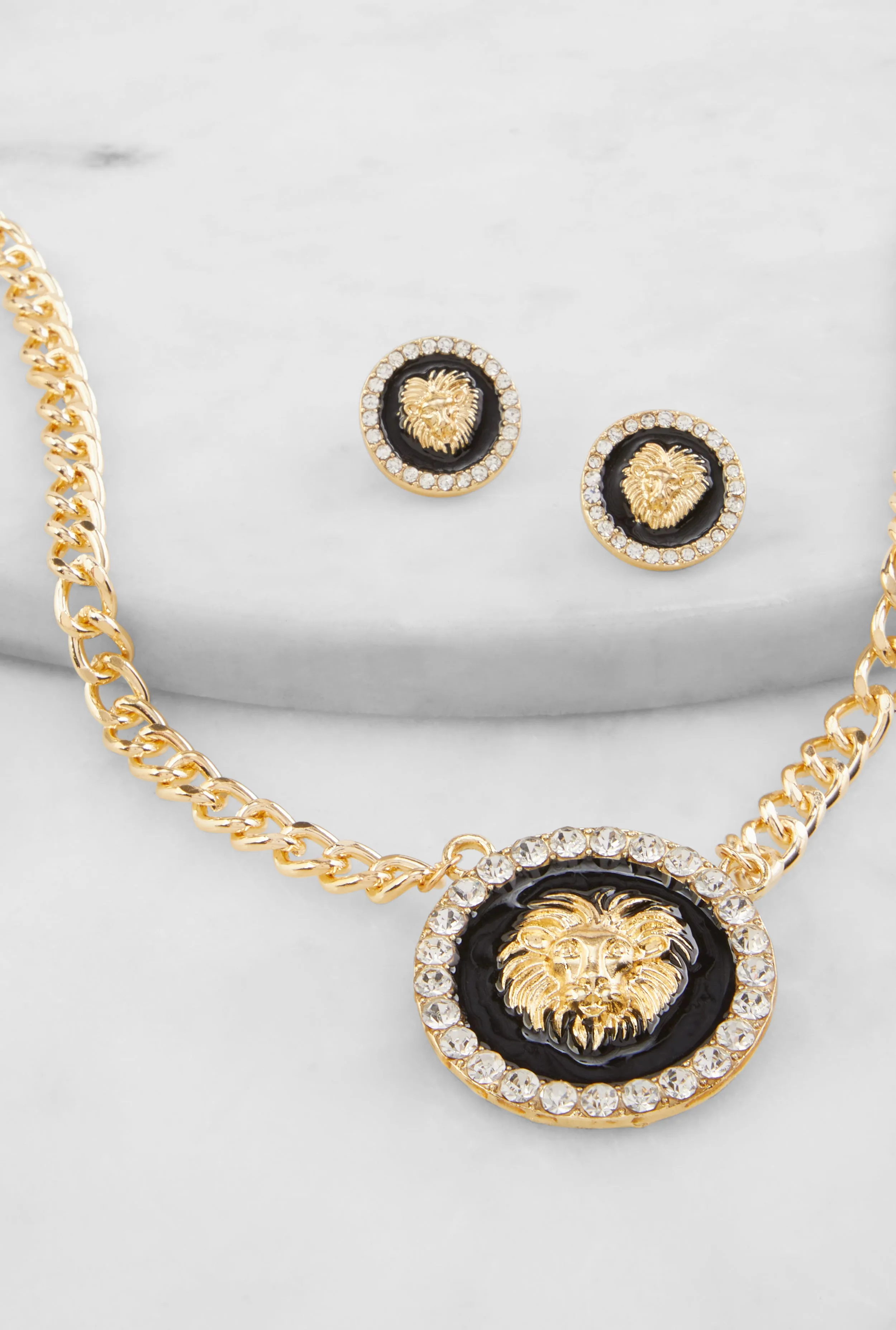 Lion Pendant Necklace and Stud Earrings sold by Rainbow product image thumbnail 2