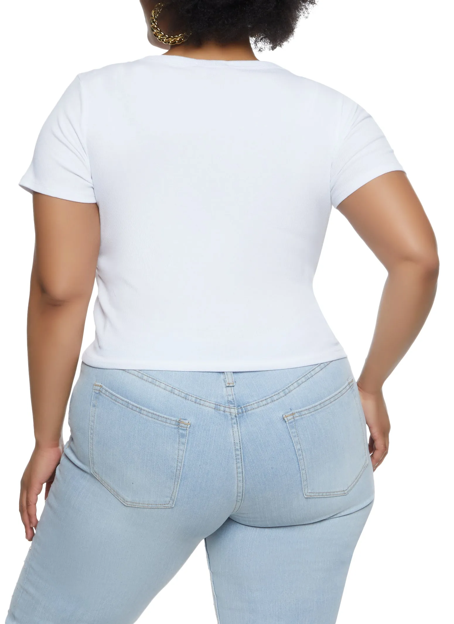 Plus Size Ribbed Knit Basic Scoop Neck Top sold by Rainbow product image thumbnail 2