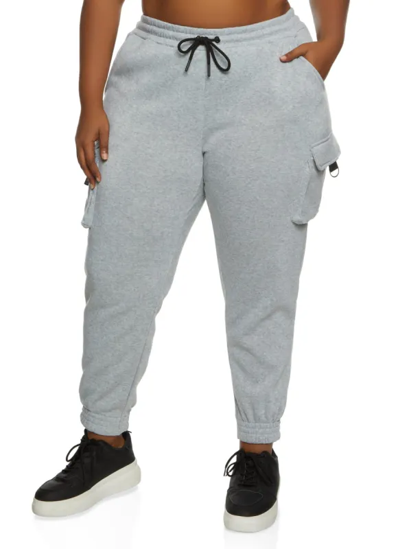 Plus Size Drawstring Cargo Pocket Sweatpants sold by Rainbow