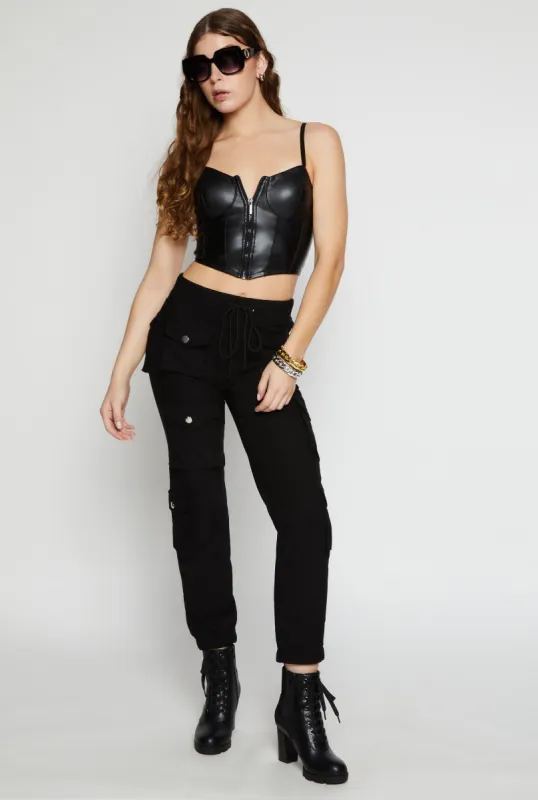 Stretch Drawstring High Waist Cargo Pants sold by Rainbow