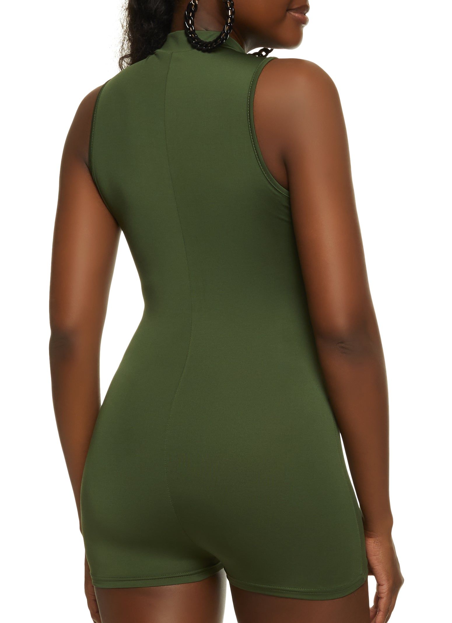 Zip Front Mock Neck Romper sold by Rainbow product image thumbnail 2