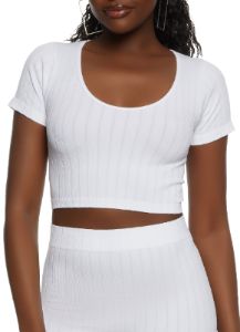 Compression Rib Cropped Active Top sold by Rainbow