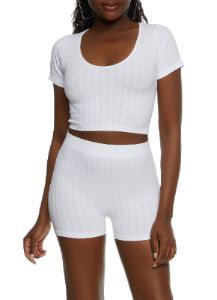 Compression Rib Cropped Active Top sold by Rainbow