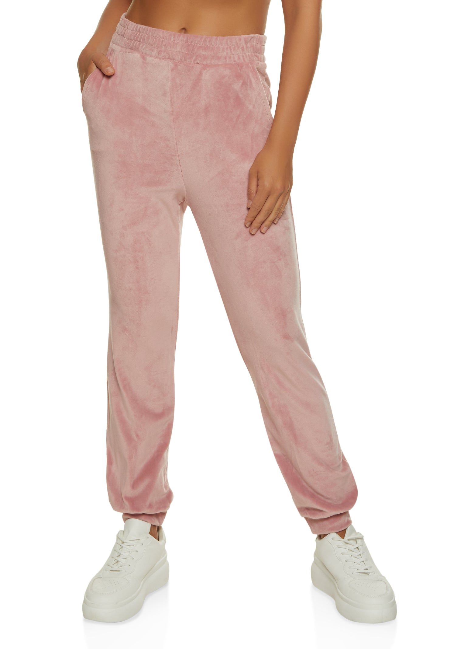 Velour Elastic Waist Joggers sold by Rainbow