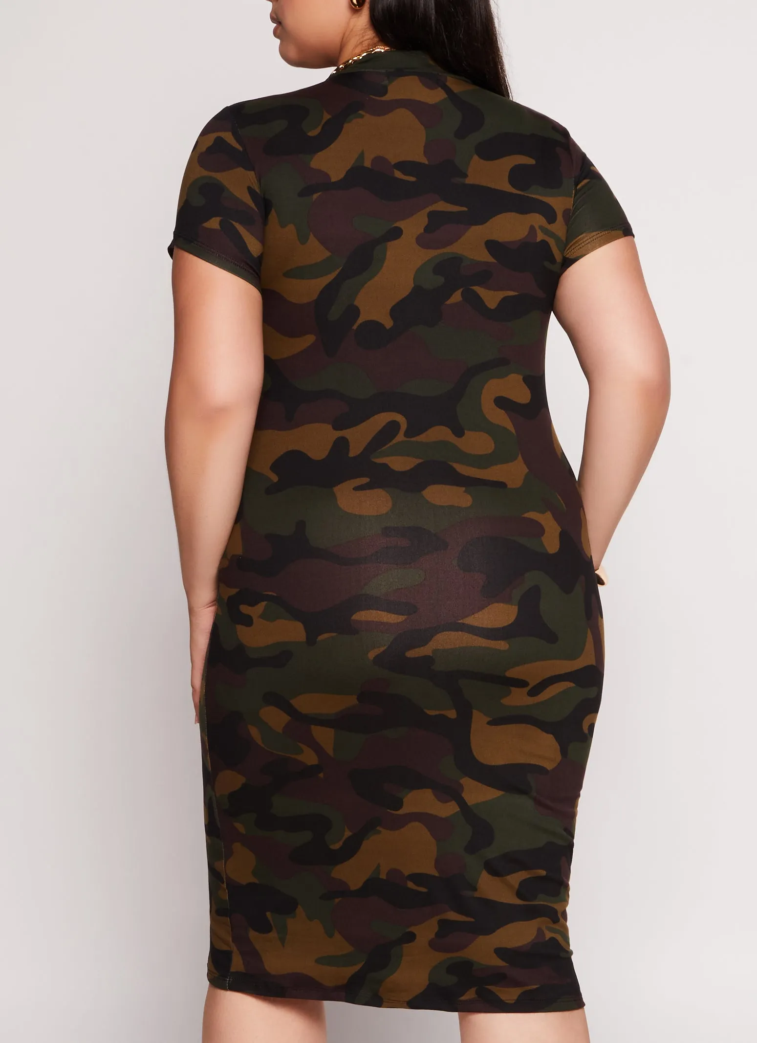 Plus Size Soft Knit Camo T Shirt Dress sold by Rainbow product image thumbnail 3