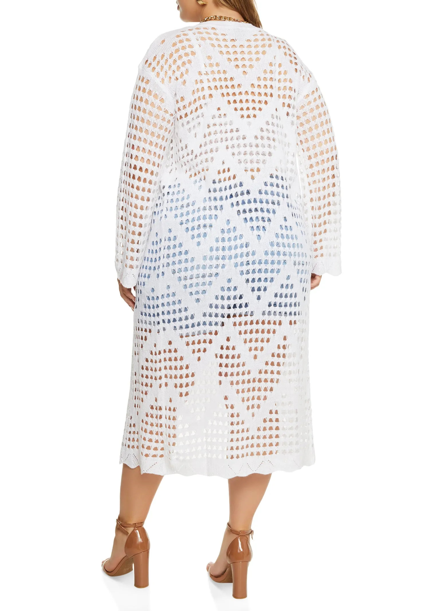 Plus Size Pointelle Open Front Duster sold by Rainbow product image thumbnail 3