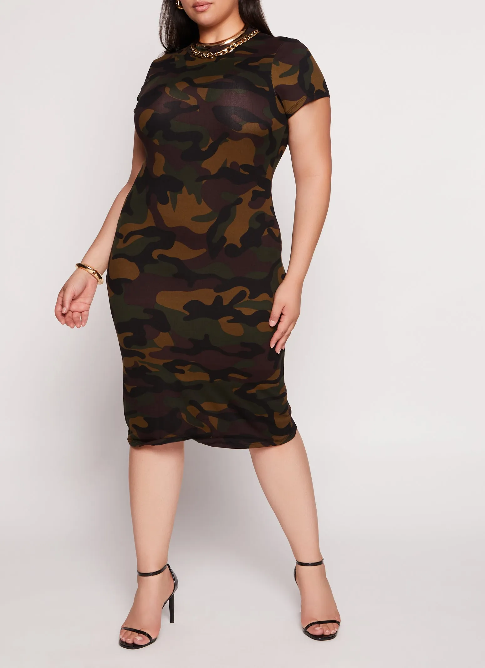 Plus Size Soft Knit Camo T Shirt Dress sold by Rainbow product image thumbnail 2