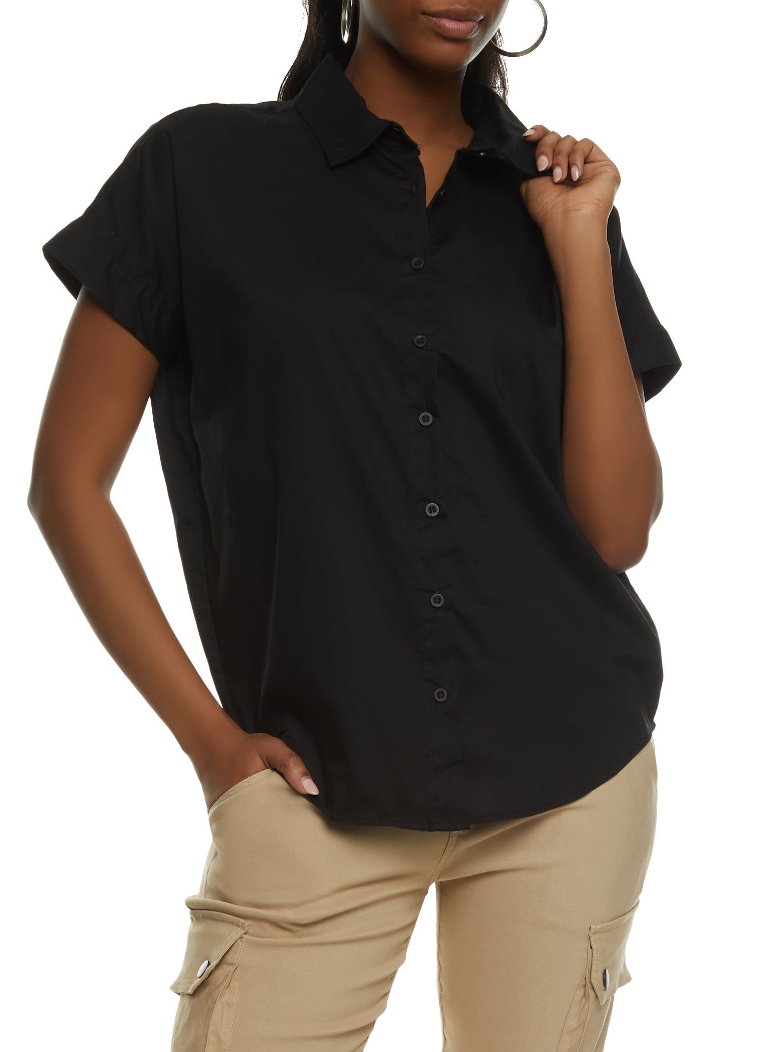 Button Up High Low Shirt sold by Rainbow