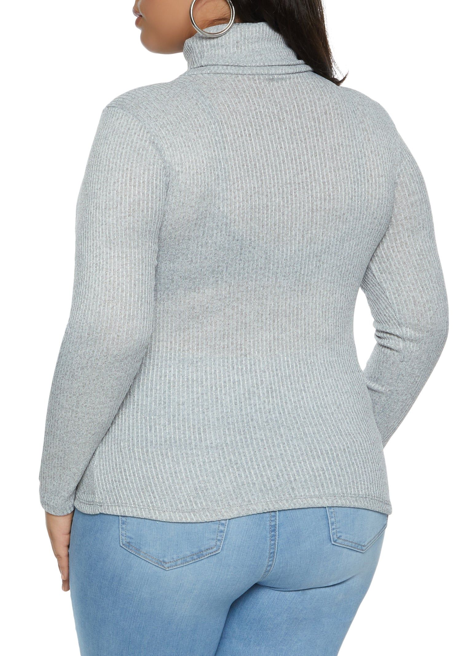 Plus Size Ribbed Knit Turtleneck Long Sleeve Top sold by Rainbow product image thumbnail 2