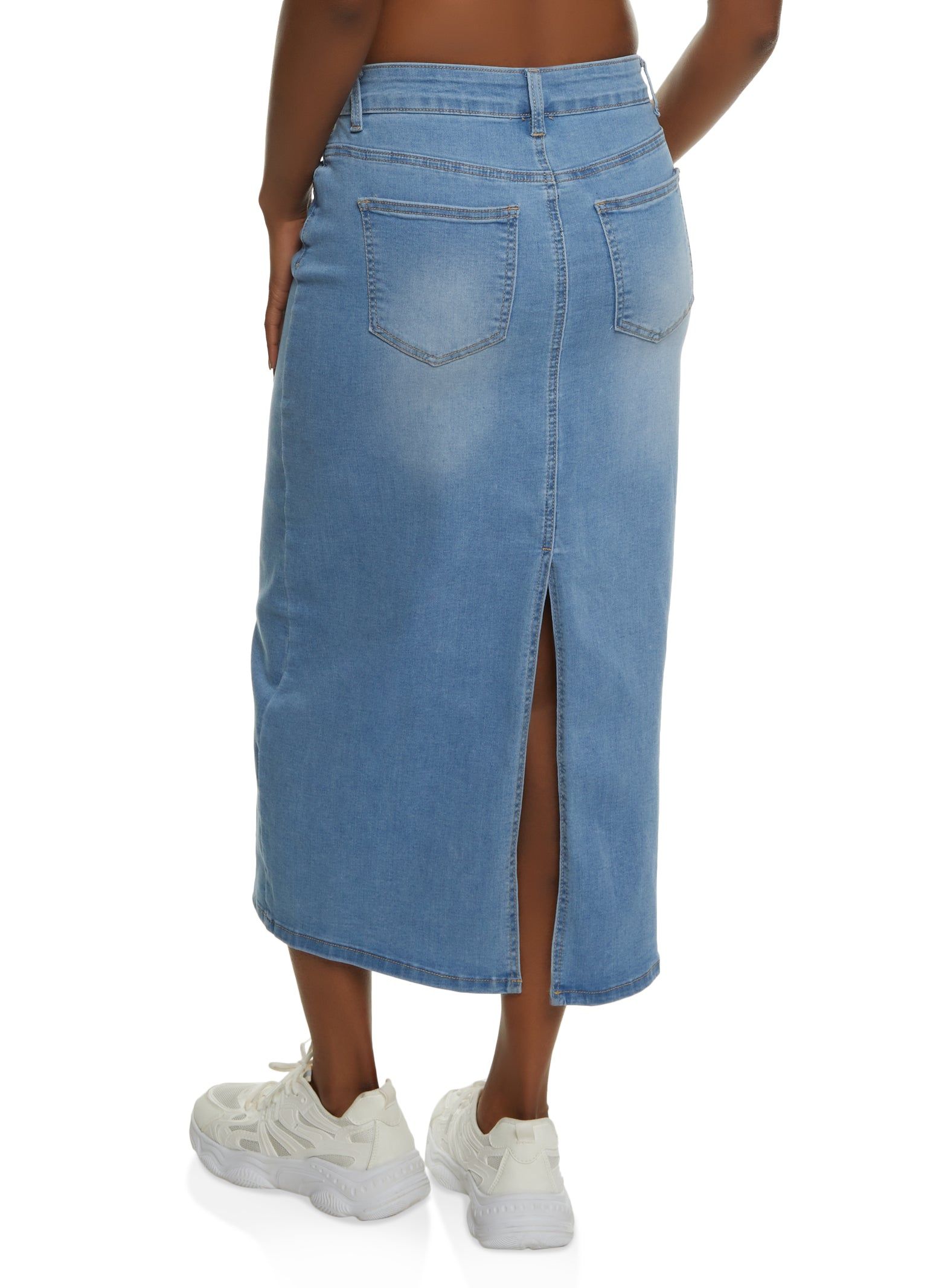 WAX Solid Denim Maxi Skirt sold by Rainbow product image thumbnail 3