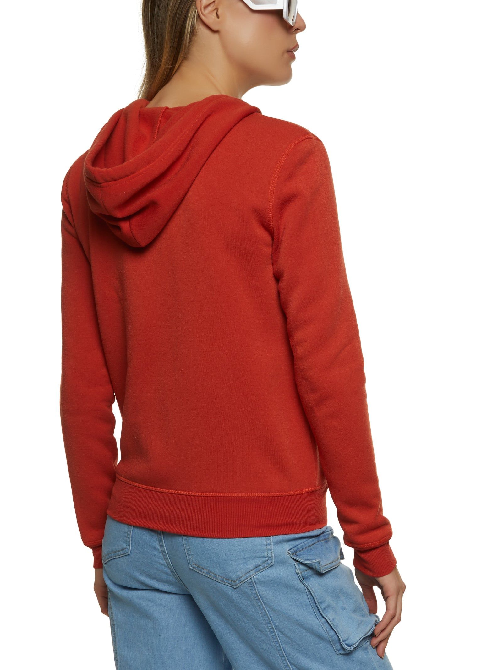 Solid Zip Front Hoodie sold by Rainbow product image thumbnail 2