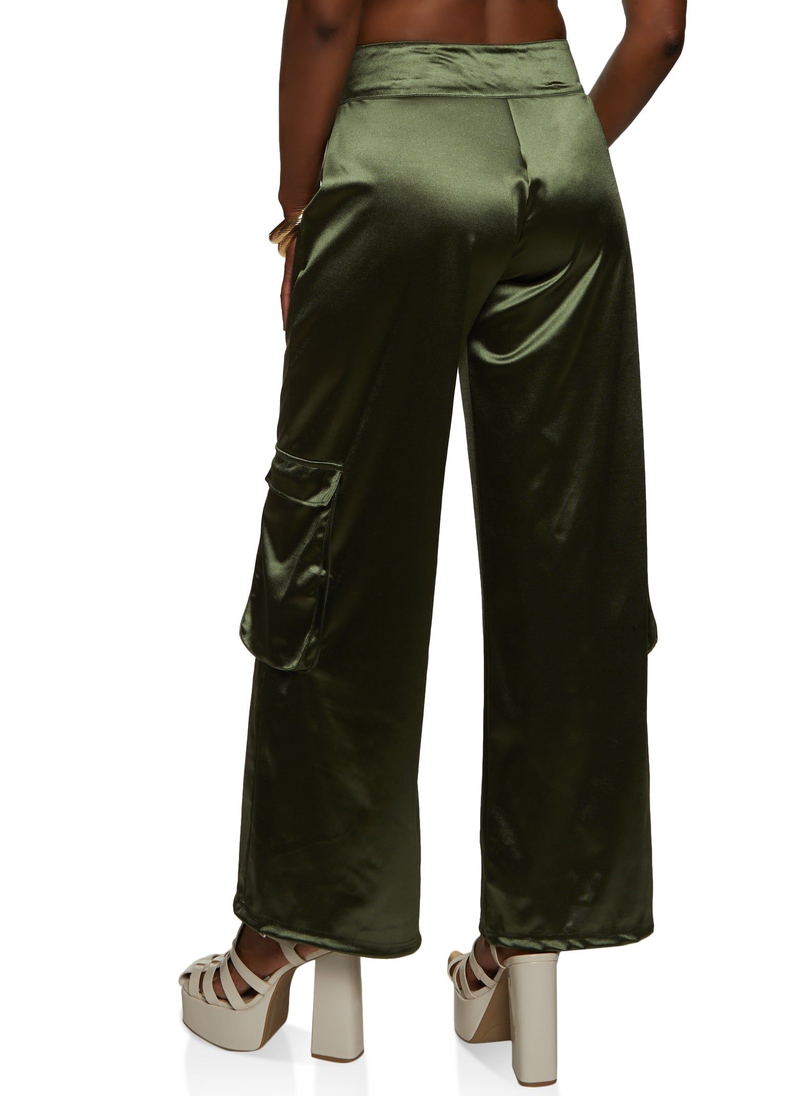 Satin Straight Leg Cargo Pants sold by Rainbow product image thumbnail 3