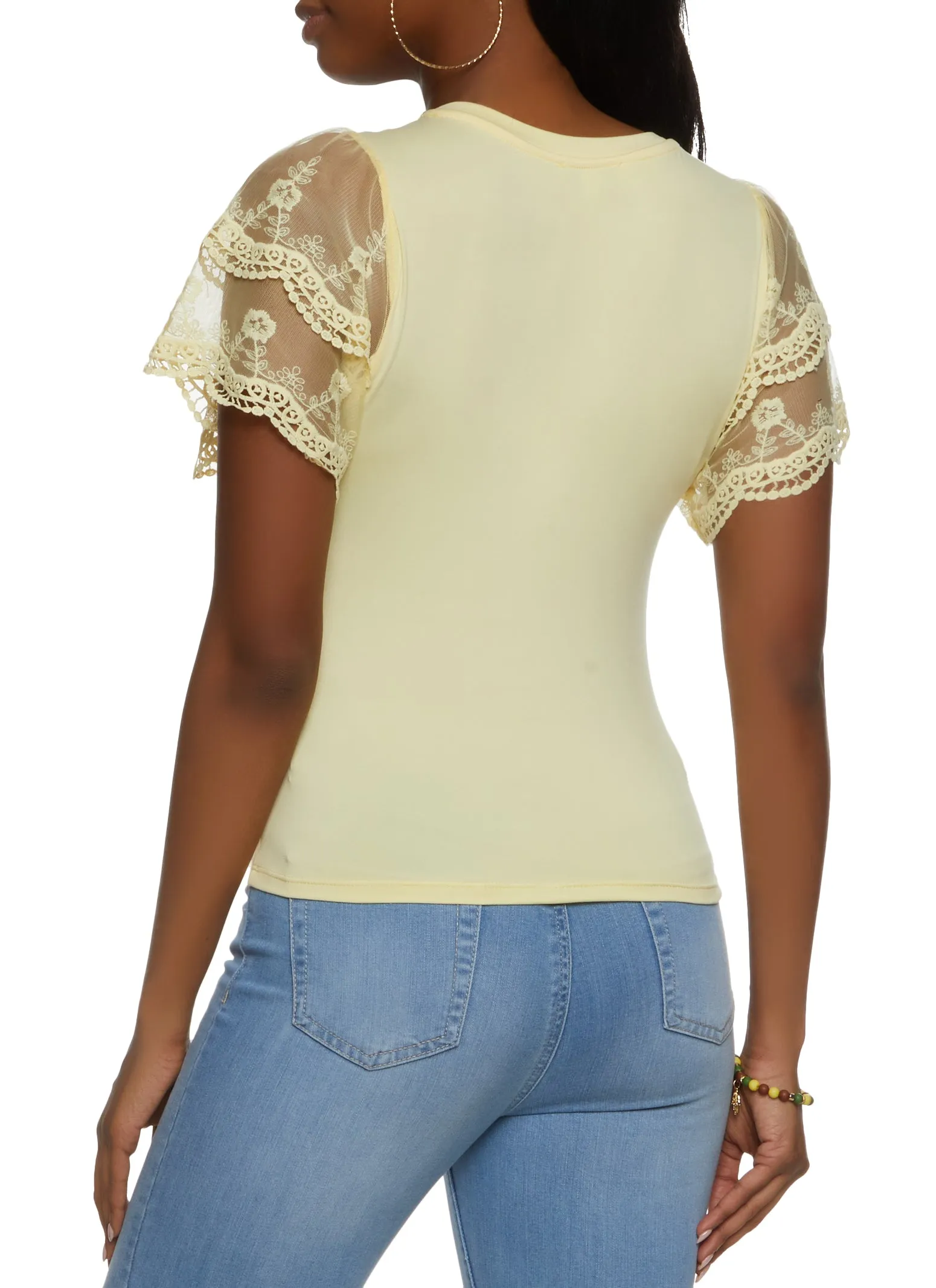 Lace Detail Bell Sleeve Blouse sold by Rainbow product image thumbnail 2