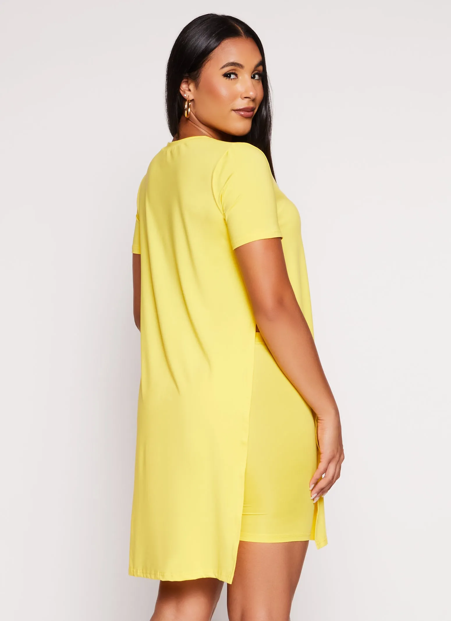 Daisy Crew Neck Side Slit Tunic Tee sold by Rainbow product image thumbnail 3