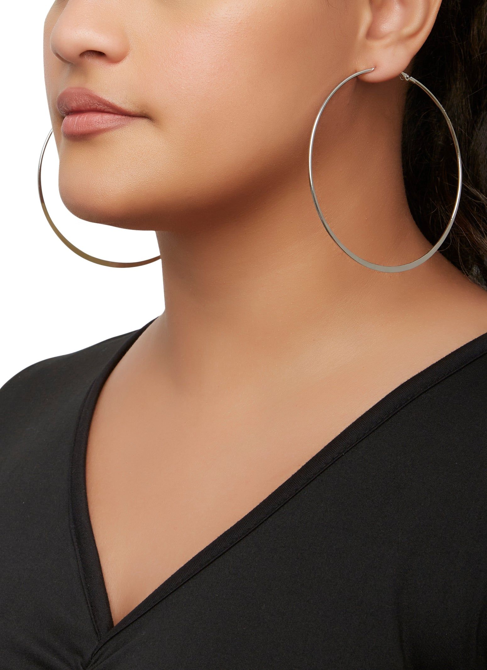 Set of 4 Metallic Hoop Earrings sold by Rainbow product image thumbnail 2