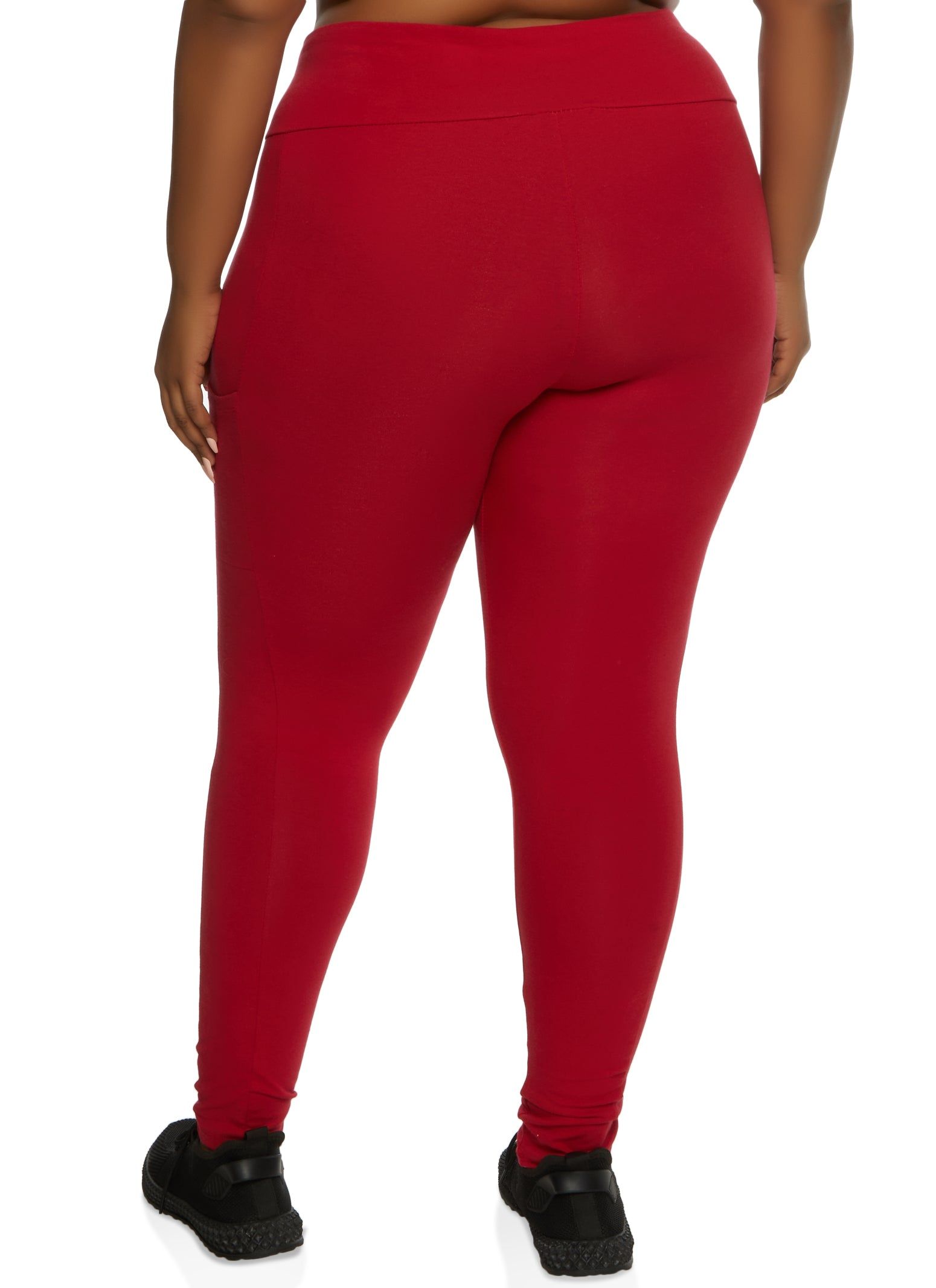 Plus Size Solid High Waist Cell Phone Pocket Leggings sold by Rainbow product image thumbnail 2