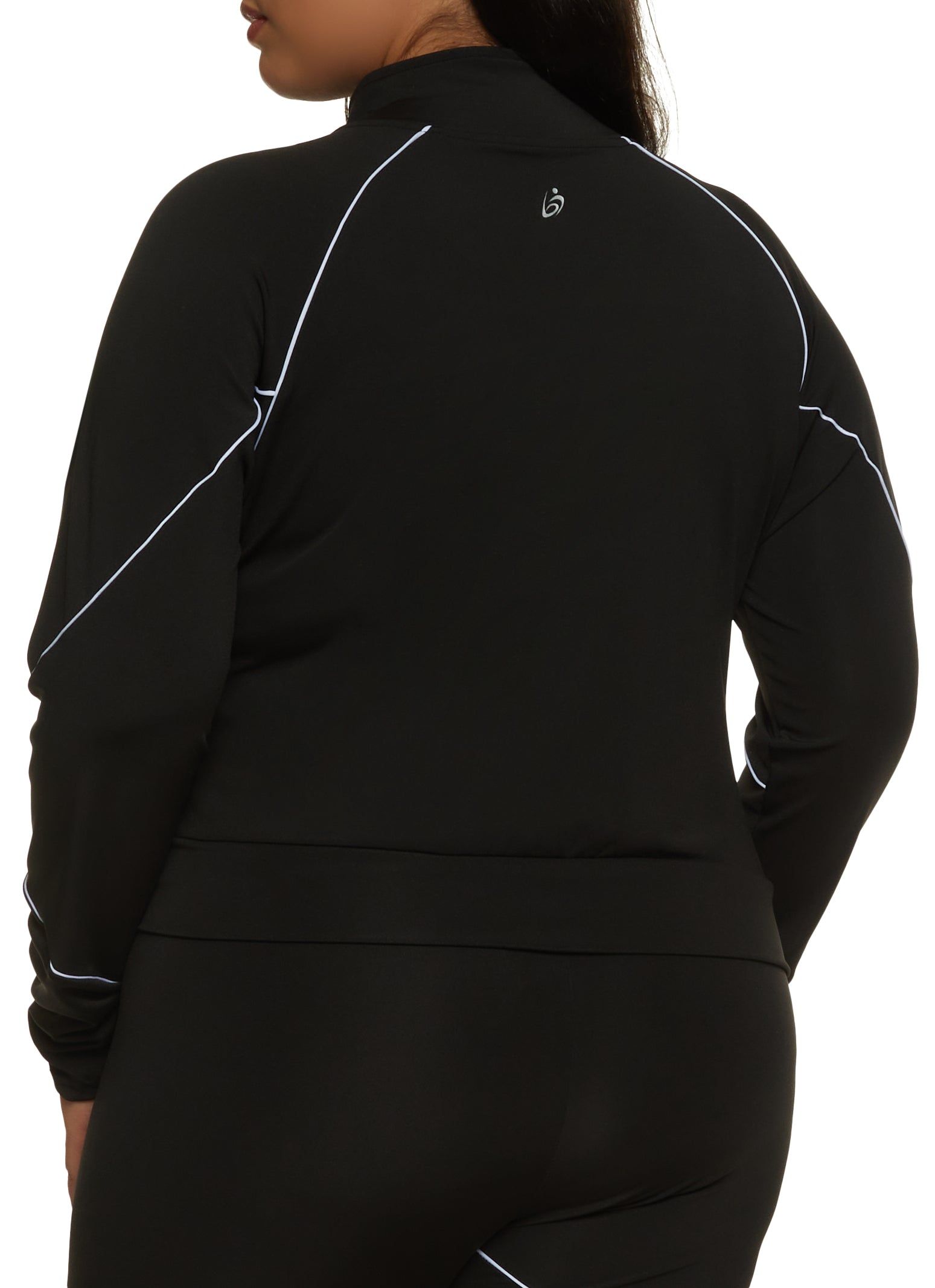 Plus Size Zip Front Contrast Piping Track Jacket sold by Rainbow product image thumbnail 3
