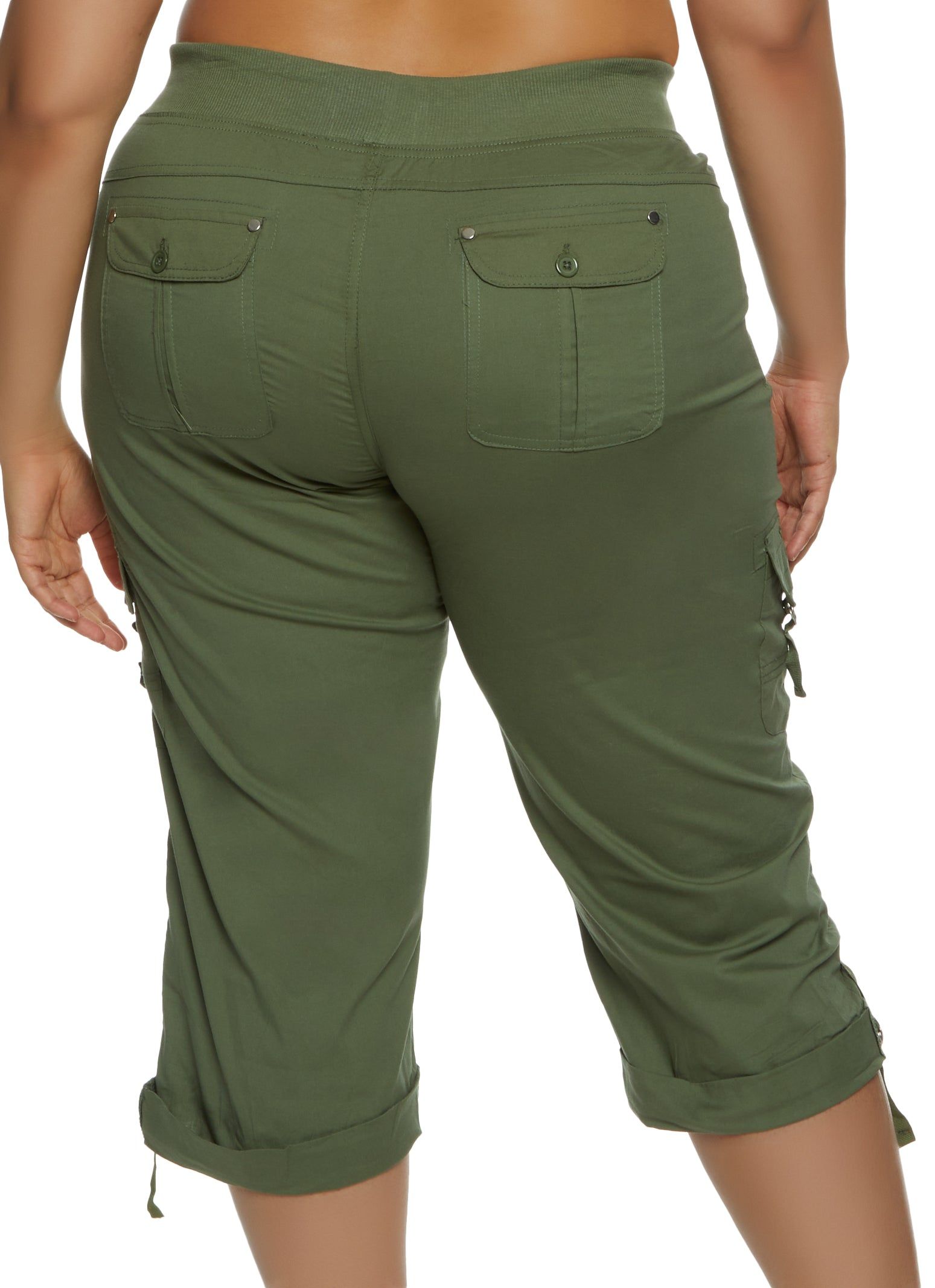 Plus Size Cuffed Cargo Capri Pants sold by Rainbow product image thumbnail 2