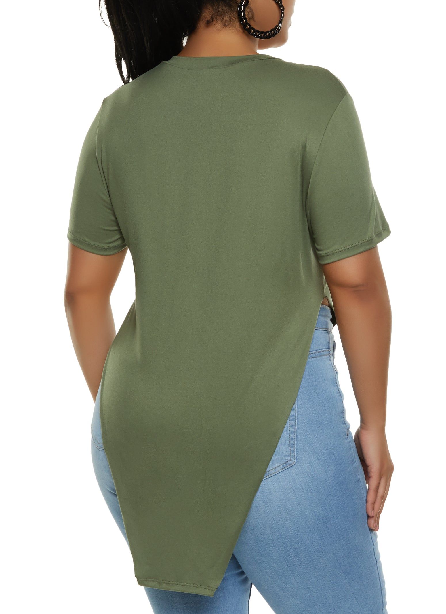 Plus Size Rock N Roll Hanky Hem Graphic Tee sold by Rainbow product image thumbnail 2