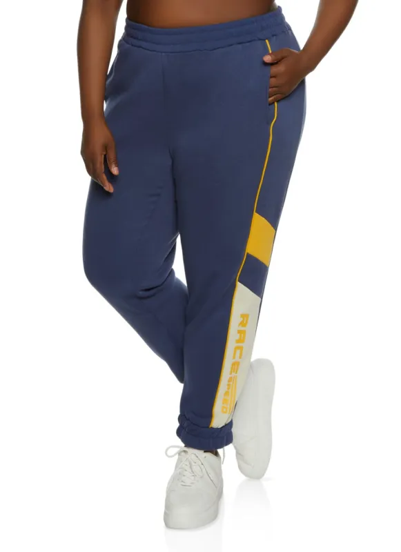 Plus Size Race Speed Graphic Joggers sold by Rainbow