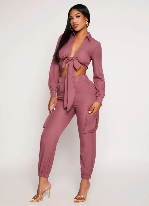 Pull On Cargo High Waist Joggers sold by Rainbow